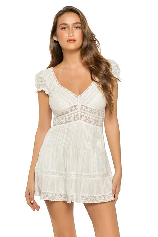 WHITE Edena Lace Mini Dress
