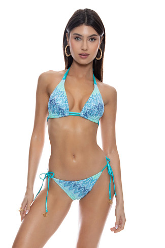 MULTI BLUE Seven Seas Halter Bikini Top