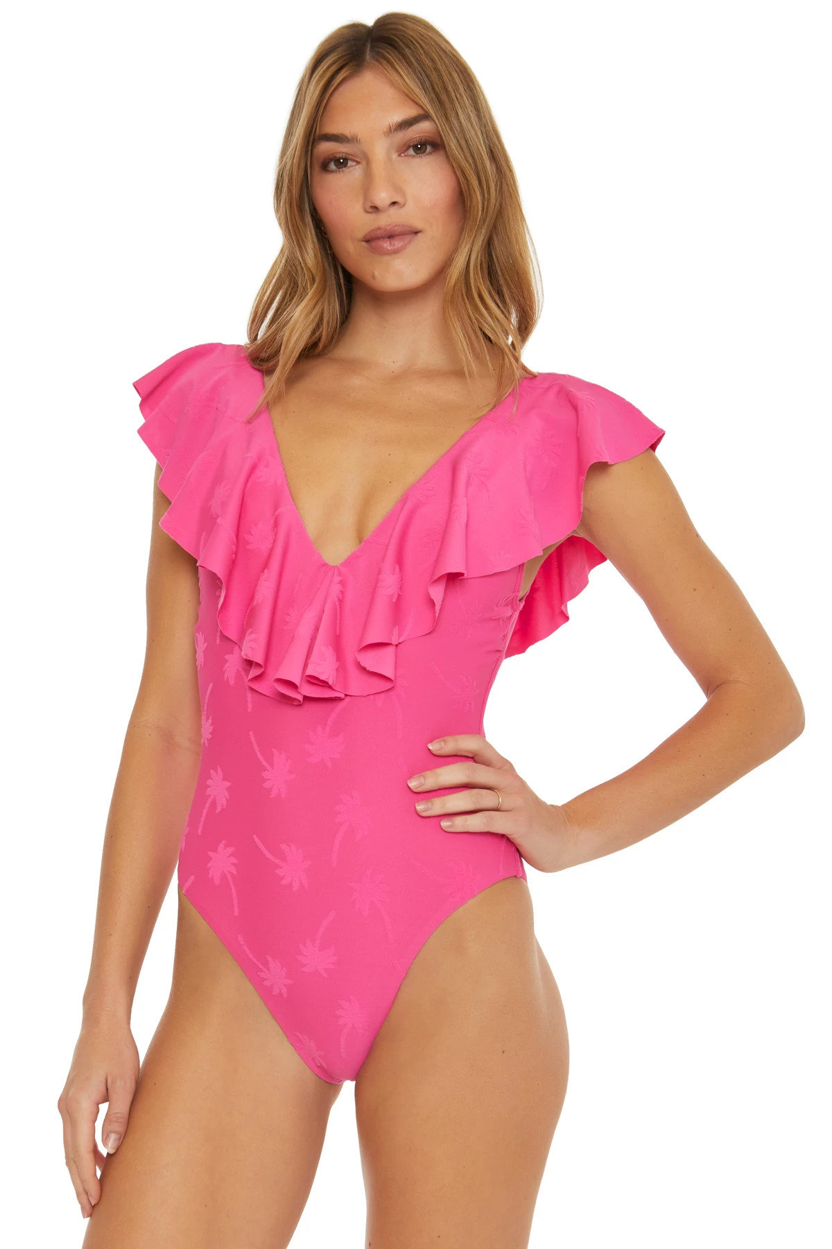 Sway Ruffle Plunge One Piece Swimsuit image number 1