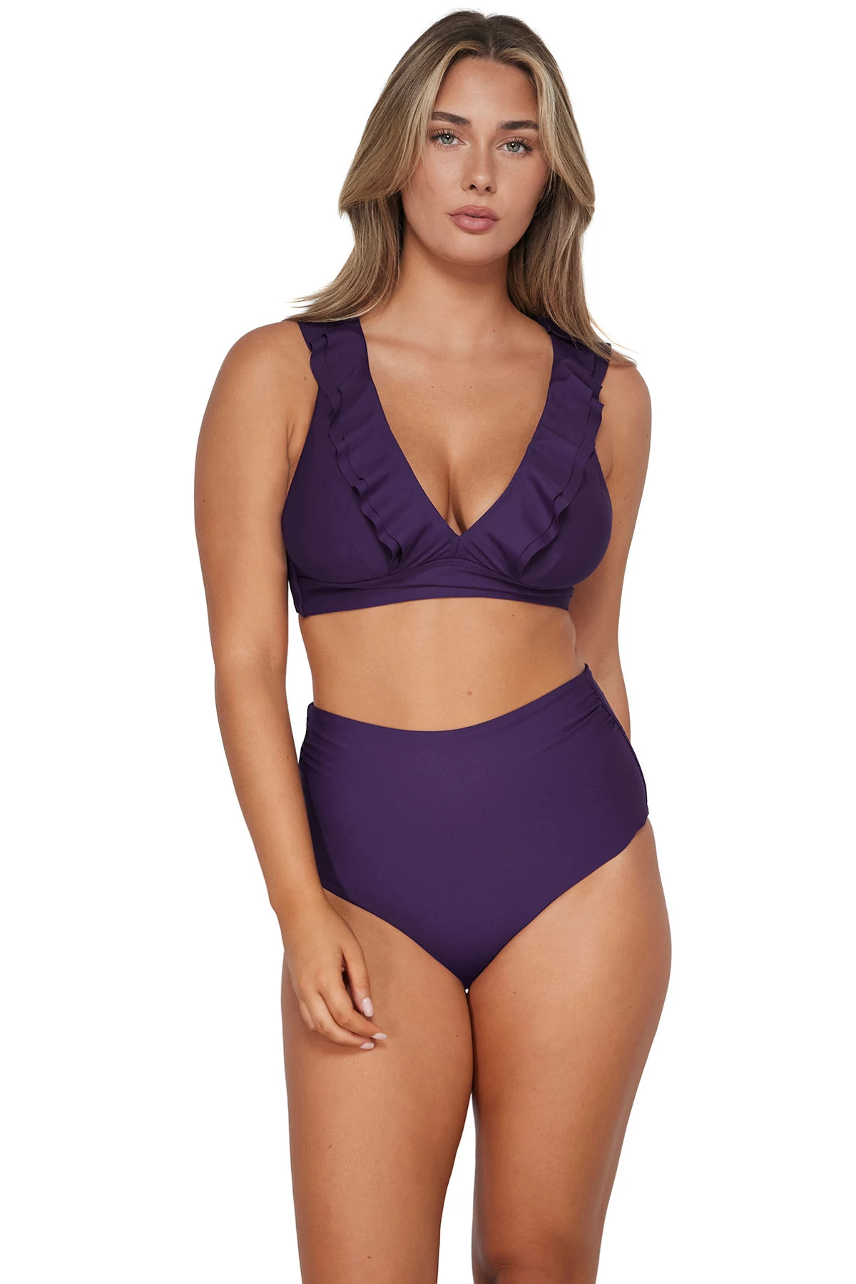 PARADISE PLUM Willa Wireless Bralette Bikini Top (D+ Cup) image number 1