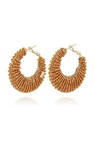 040 ORANGE Izzia Beaded Hoops
