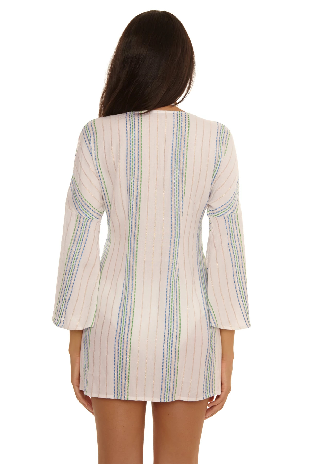 SKY BLUE/WHITE Tie Front Kimono image number 3