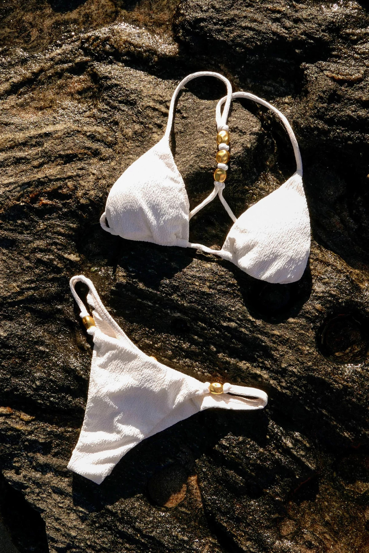 FIRENZE WHITE Kori T Back Triangle Bikini Top image number 3