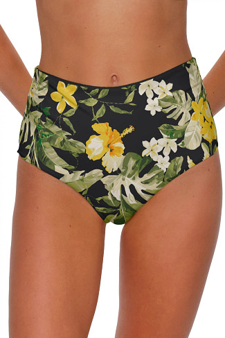 NIGHT BLOOM Capri High Waist Bikini Bottom