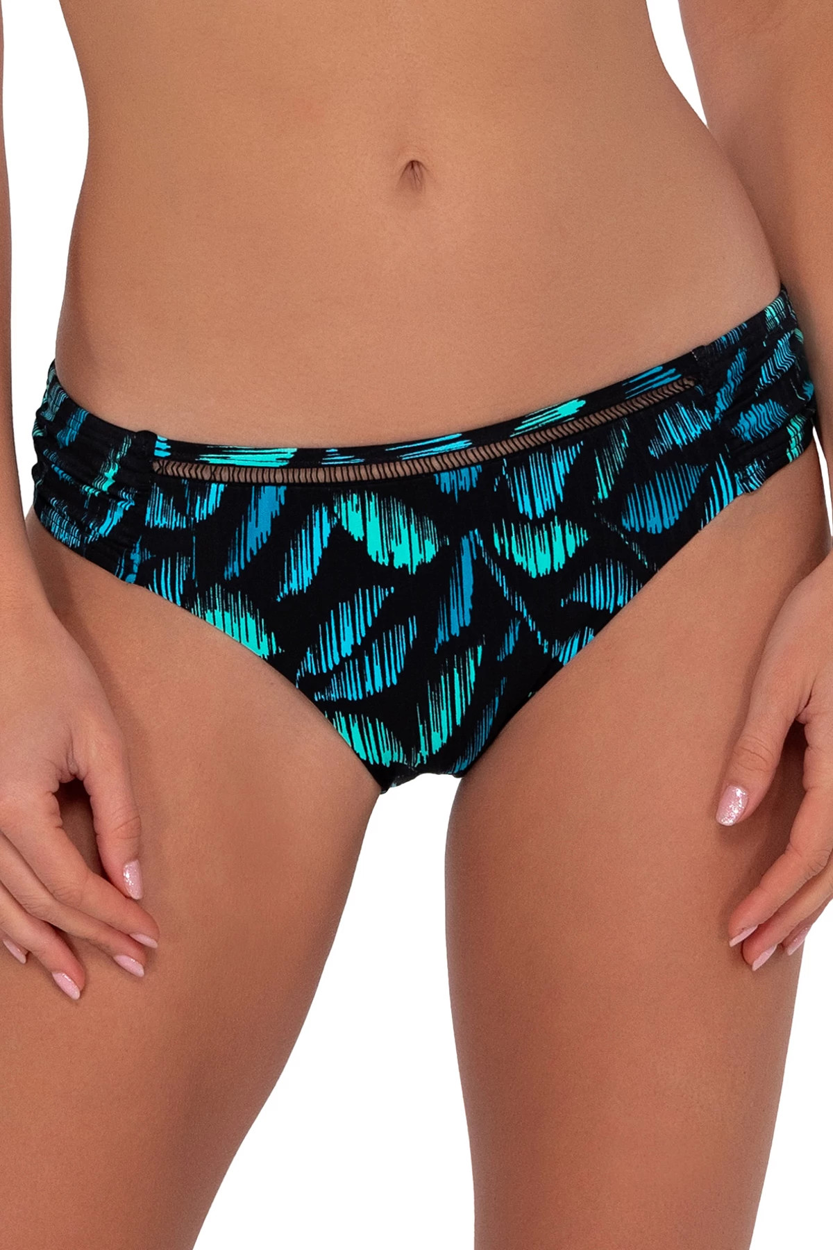 CASCADE SEAGRASS TEXTURE Audra Tab Side Hipster Bikini Bottom image number 1