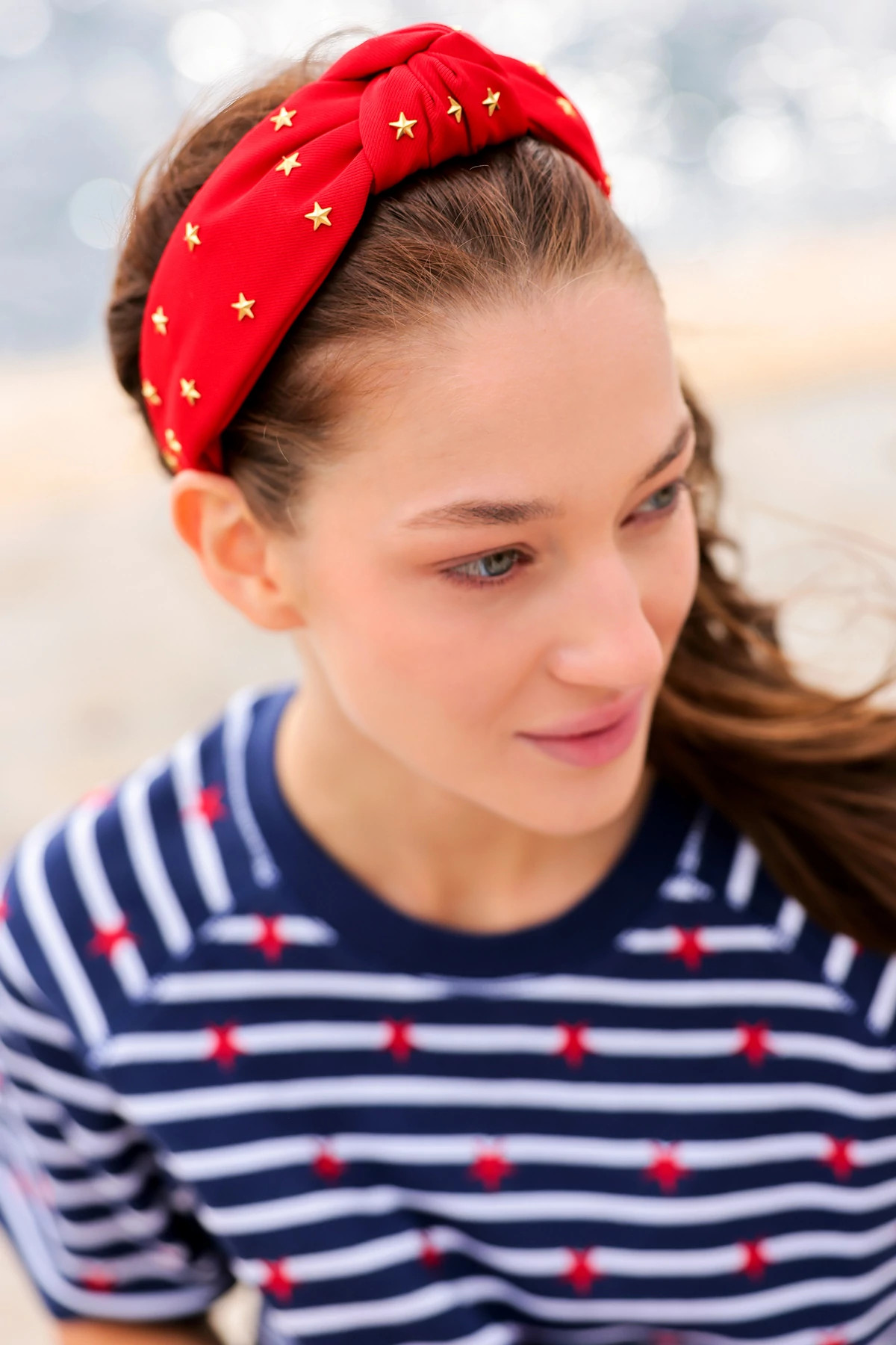 RED Stars Knotted Headband image number 2