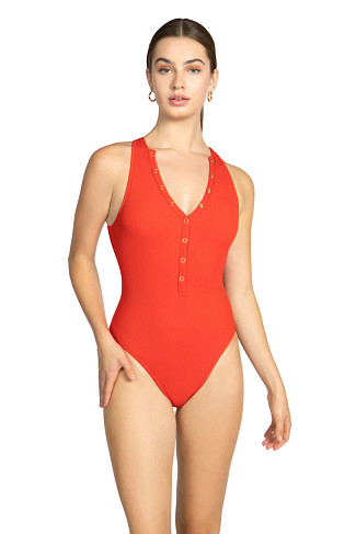 MARMALADE Amy Ribbed High Neck One Piece Swimsuit