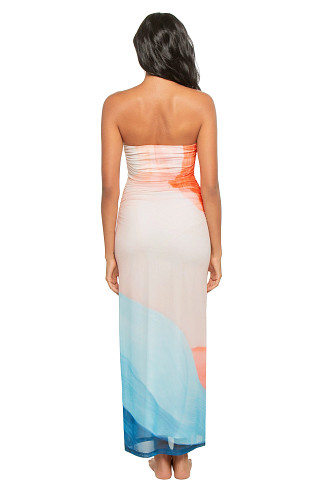 TIDAL DRIFT Sura Mesh Strapless Maxi Dress