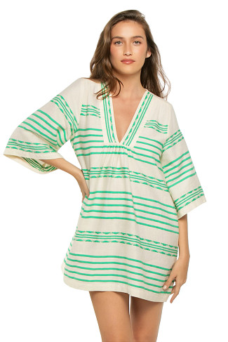 CHEREKA GREEN Belkis V Neck Caftan