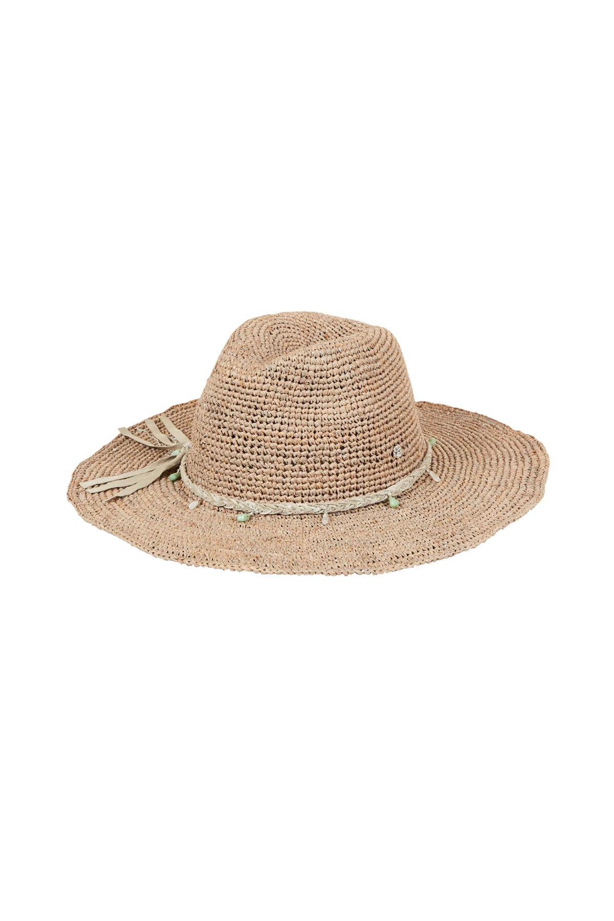 TAUPE/SILVER Patsy Raffia Panama Hat image number 2