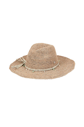 TAUPE/SILVER Patsy Raffia Panama Hat