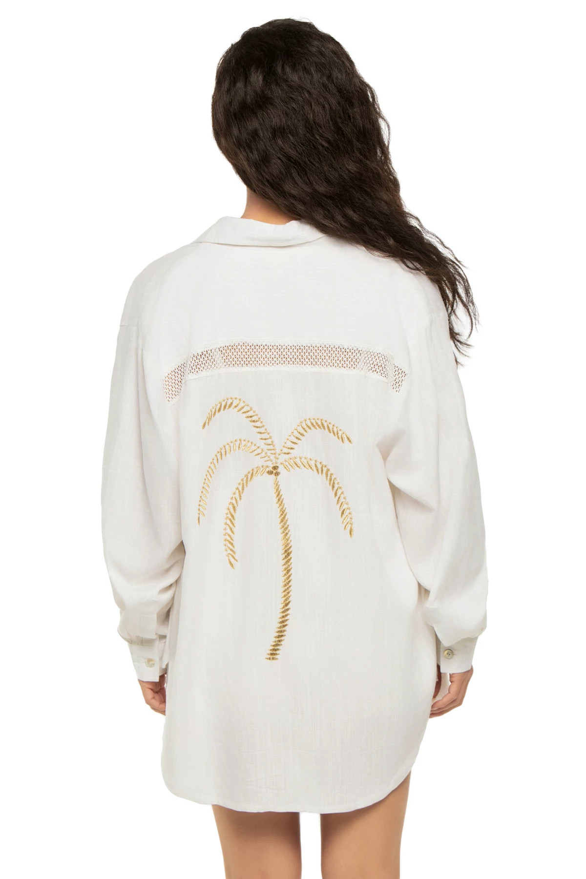 SOFT WHITE Golden Palms Boy Shirt image number 2