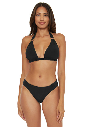 BLACK Allie Halter Bikini Top (D+ Cup)