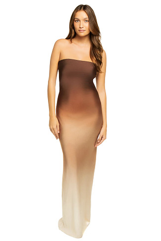 BEIGE BROWN OMBRE Kara Maxi Dress