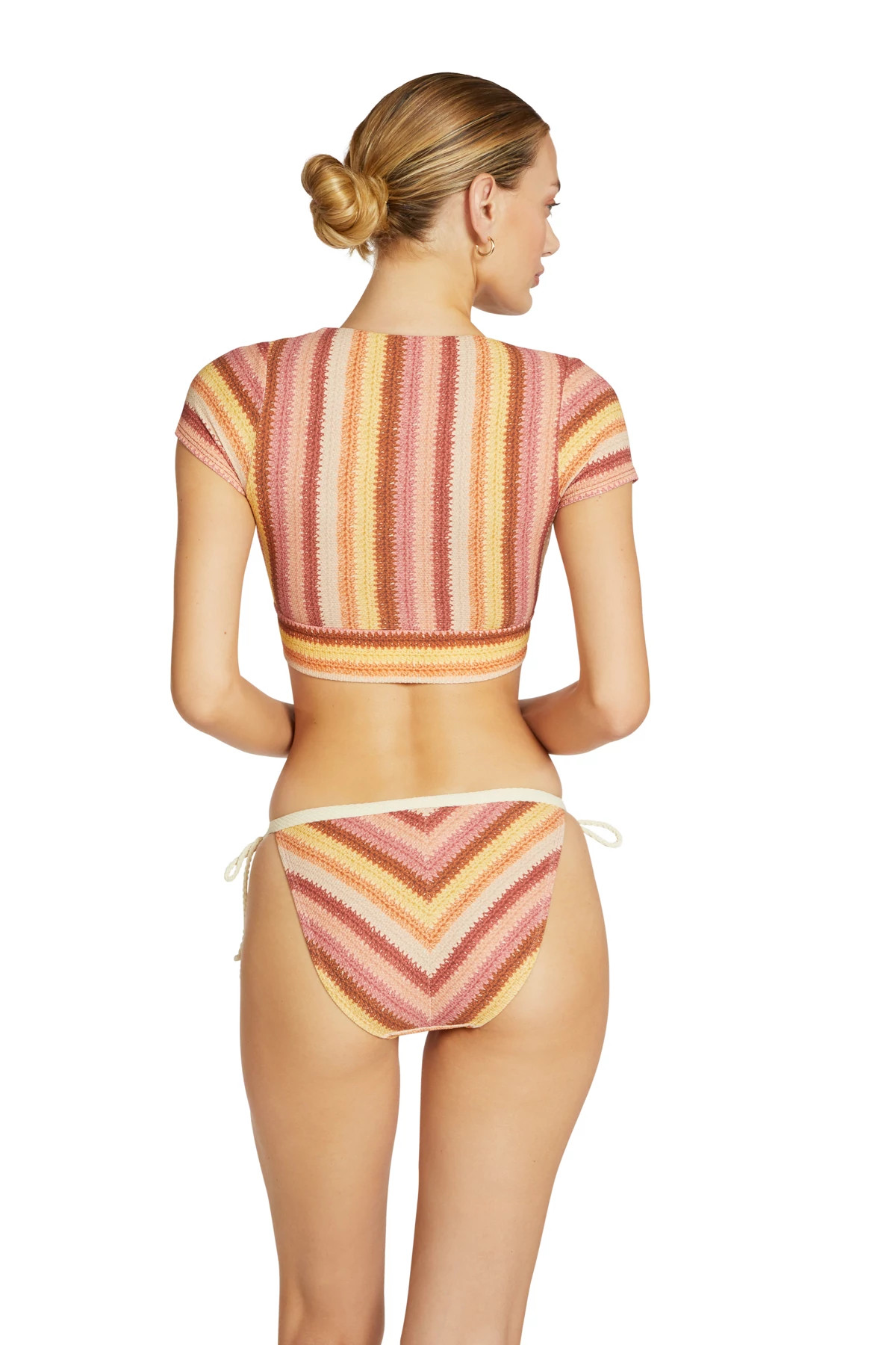 BLUSH Lyra Striped Cap Sleeve Bikini Top image number 2