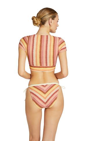 BLUSH Lyra Striped Cap Sleeve Bikini Top