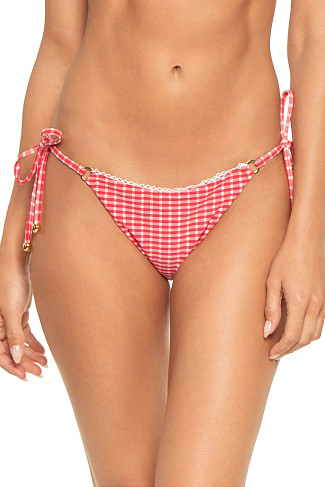 CHERRY GINGHAM Cabo Gingham Brazilian Bikini Bottom