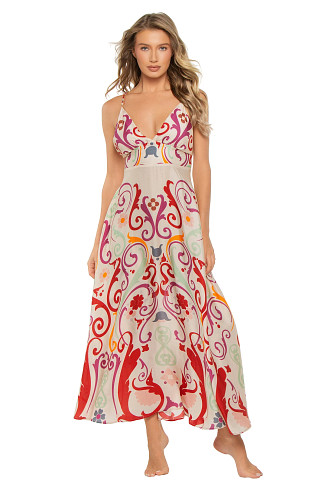 FILETEADO Star Satin Maxi Dress