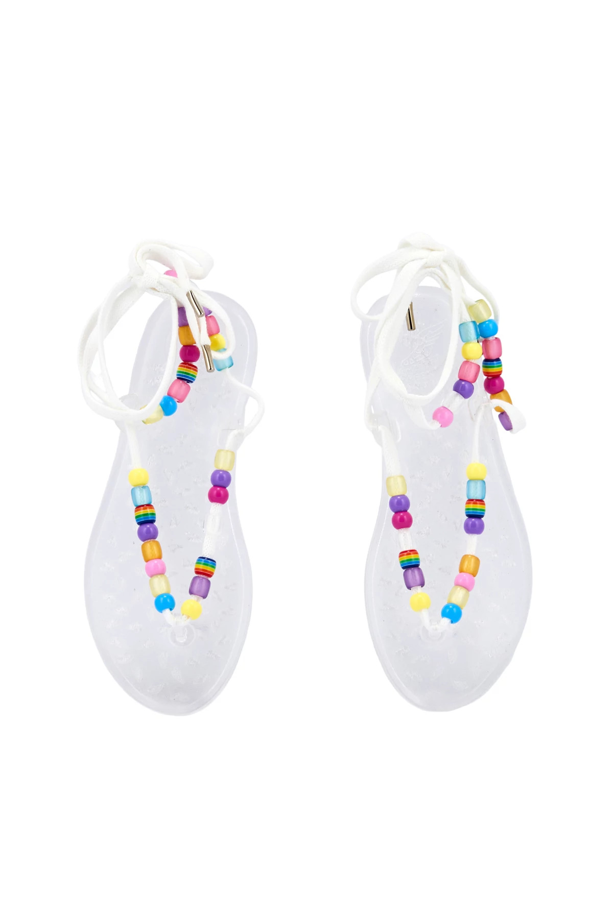 WHITE Esther Bead Sandals image number 1
