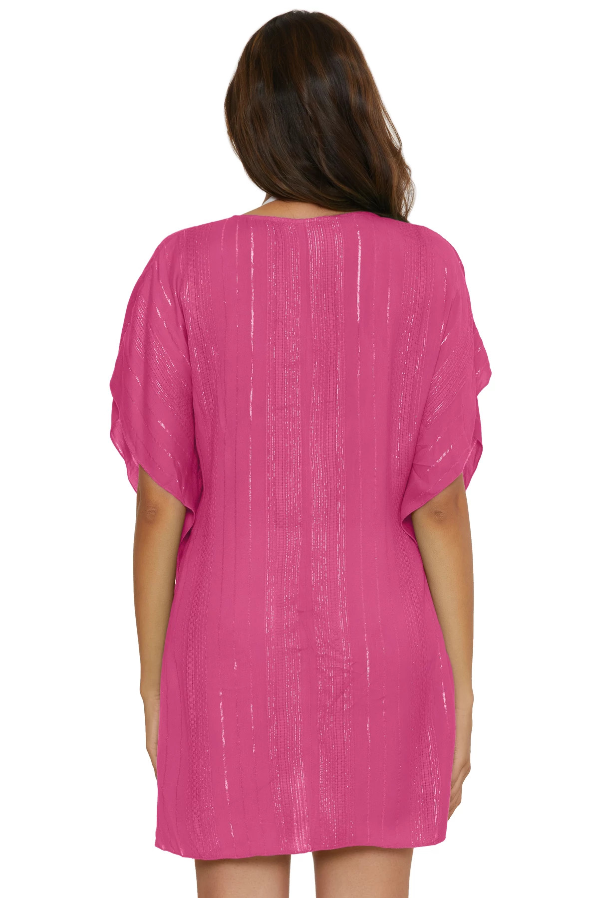 VIVID PINK Radiance Metallic Stripe Tunic image number 2