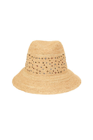 NATURAL Devin Raffia Bucket Hat
