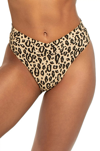 LEOPARD Lido Banded High Waist Bikini Bottom