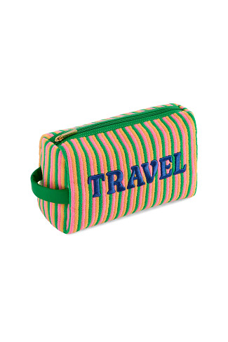 MULTI Travel Striped Terry Zip Pouch