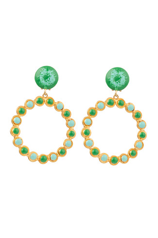 GOLD VERT/TURQUOISE Boucles D’Oreille Happy Earrings