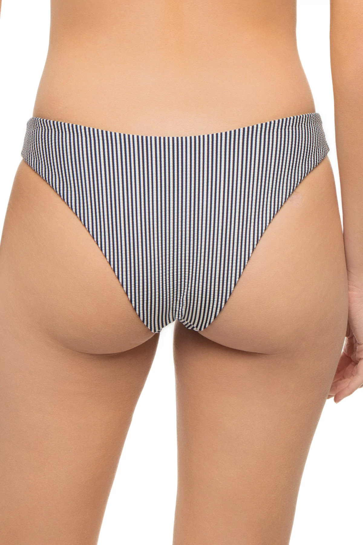 DEEP NAVY/WHITE Chiara Brazilian Bikini Bottom image number 2