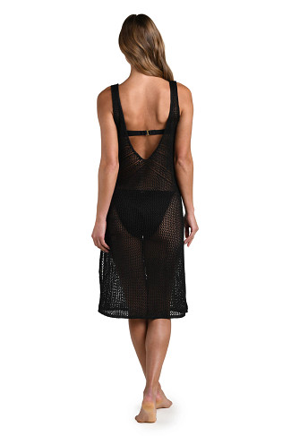 BLACK Pallas Crochet Midi Cover Dress