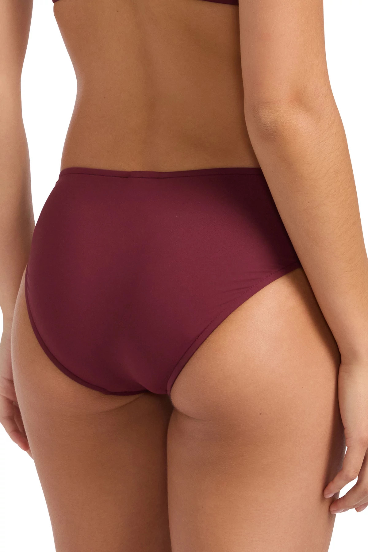 DARK BURGUNDY Twist Front Hipster Bikini Bottom image number 2
