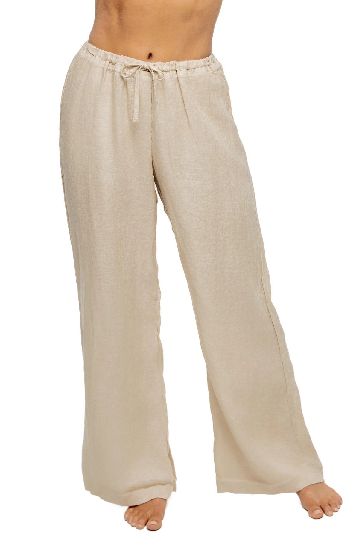 SAND Jen Straight Leg Linen Pants image number 1