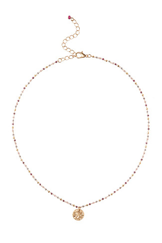 ROSE MULTI Rose Beaded Mini Necklace