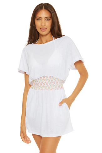 WHITE Smocked Mini Dress