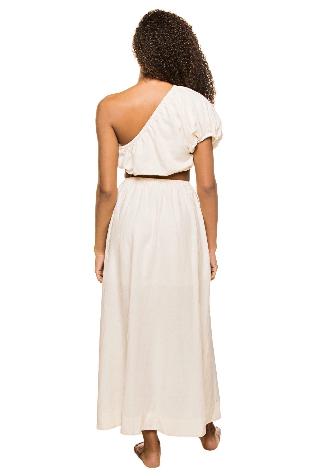 OFF WHITE Off-White Asymmetrical Midi Dress image number 2