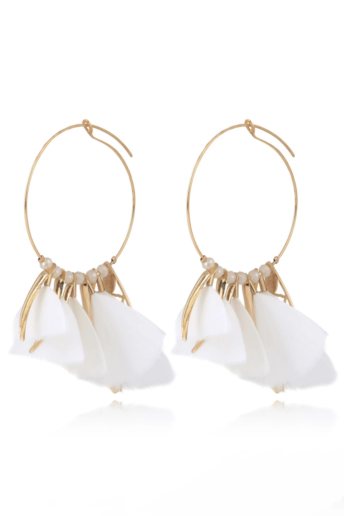 010 WHITE Marly Feather Earrings image number 1