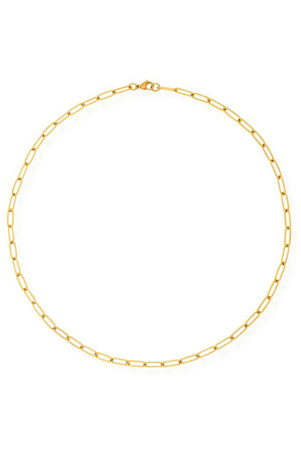 GOLD Jayden Paper Clip Chain Necklace image number 1