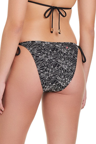 BLACK Embroidered Tie Side Bikini Bottom