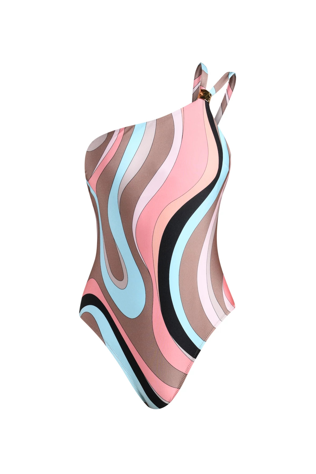 ICE BLUE MULTI Karmin One Shoulder One Piece Swimsuit image number 4