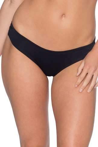 MIDNIGHT Sassy Shirred Brazilian Bikini Bottom