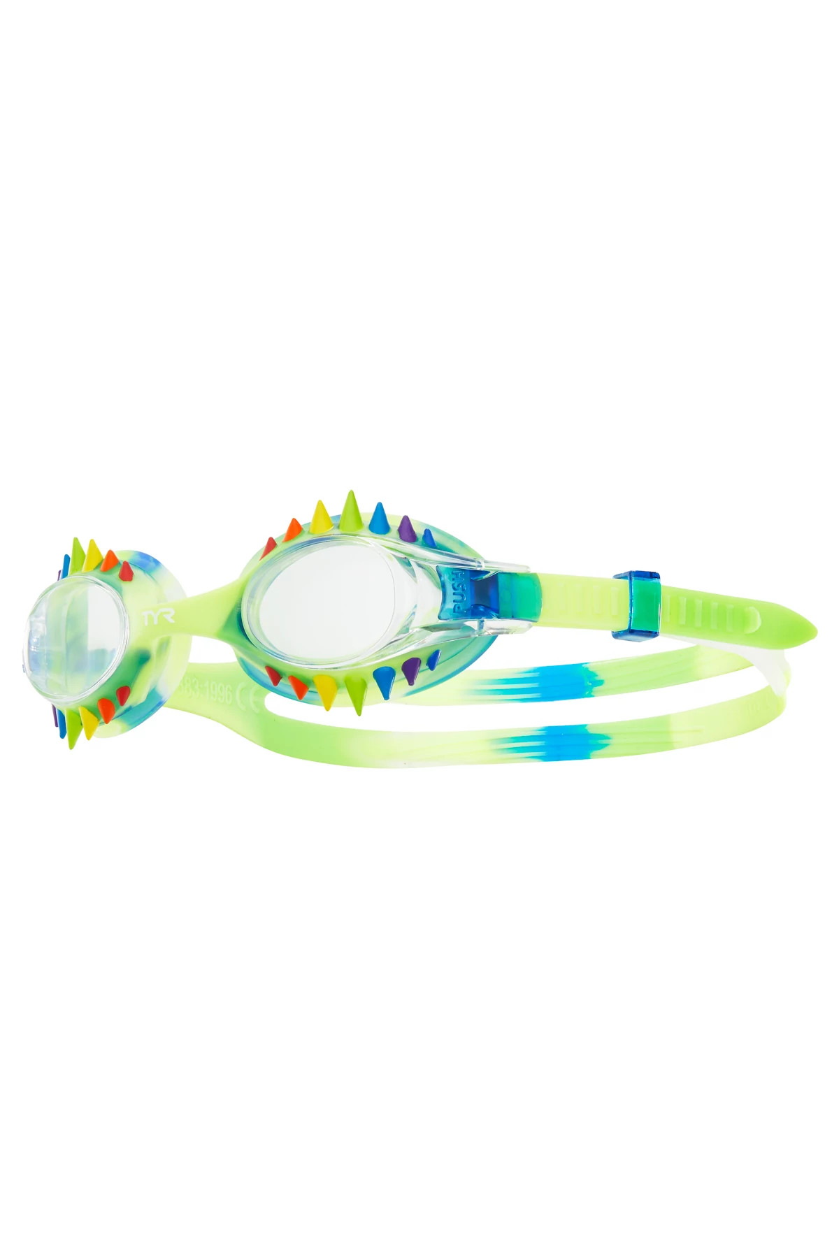 BLUE/CLEAR Kids Swimple Spikes Tie Dye Swim Goggles image number 1