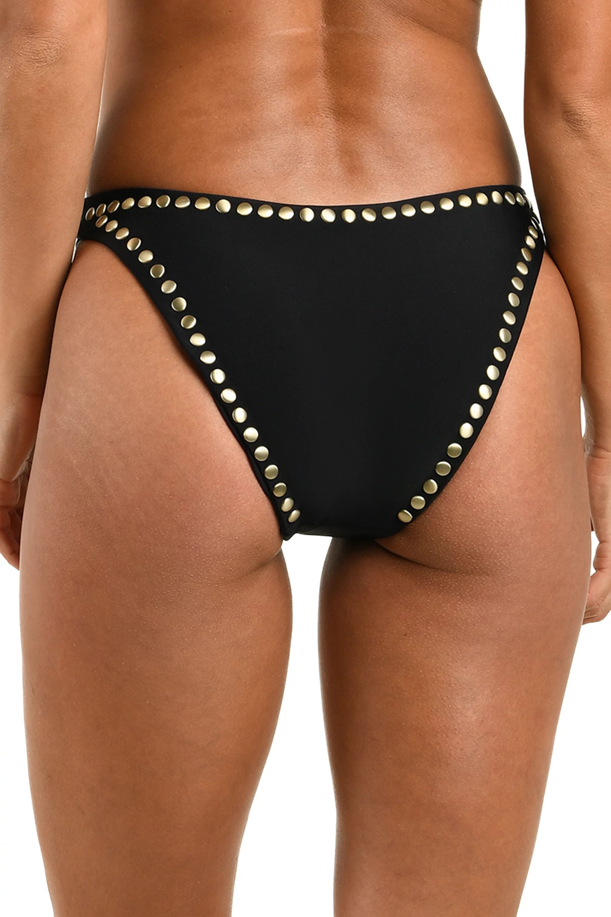 BLACK Jean Studded Hipster Bikini Bottom image number 2