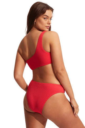 CHILI RED Sea Dive Asymmetrical Bikini Top