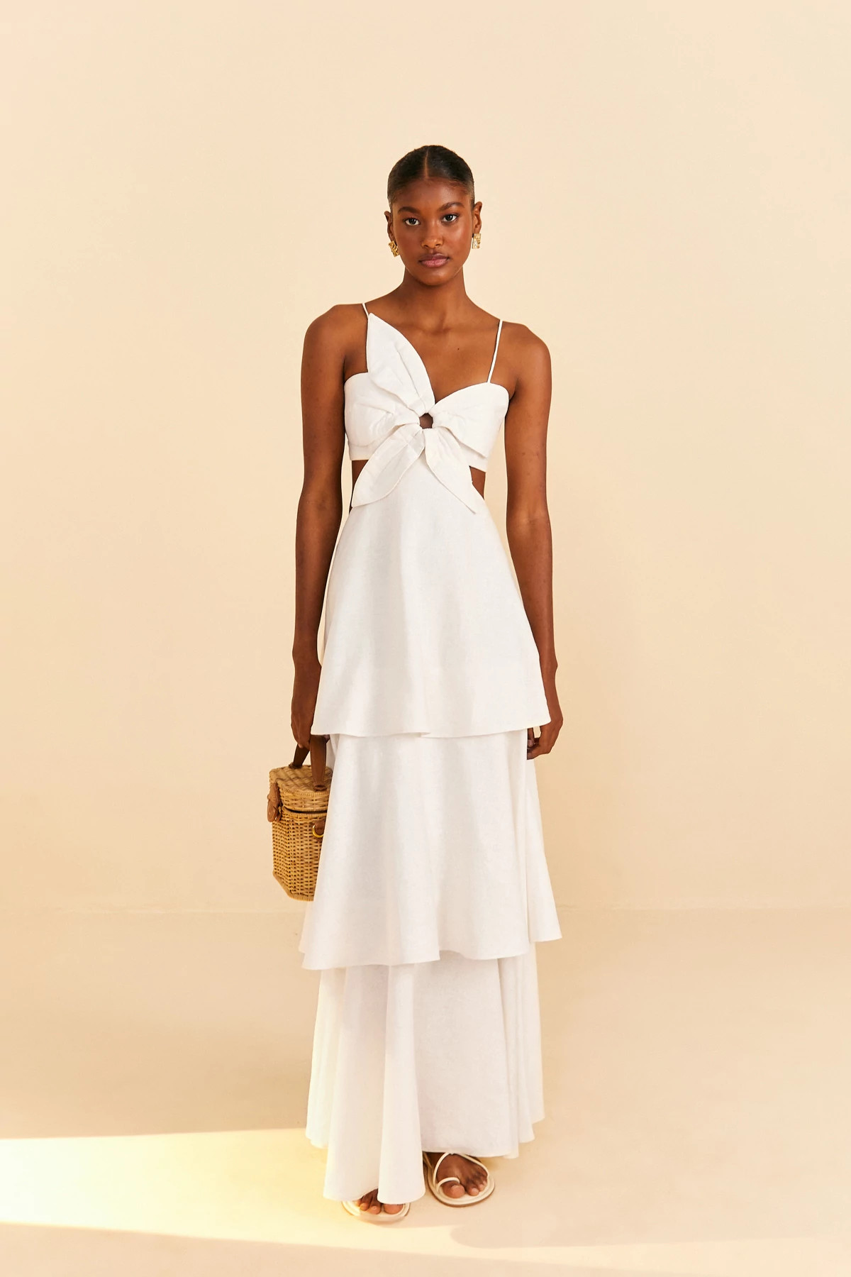 OFF WHITE Off-White Flower Maxi Dress image number 4