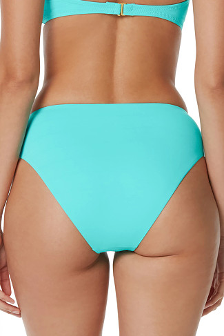 SEAFOAM AQUA Textured High Waist Bikini Bottom