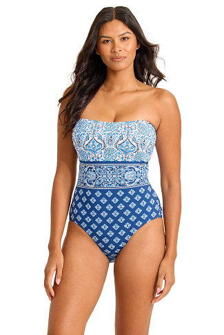 INDIGO TIDE Noble Pineapple Bandeau One Piece