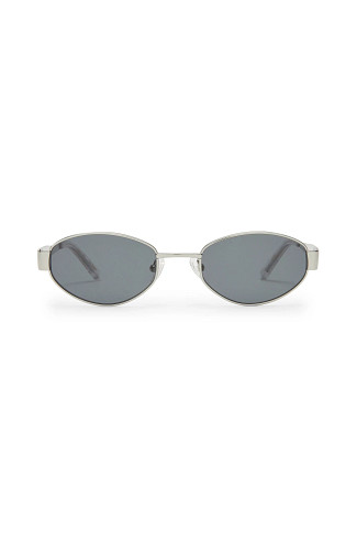 SILVER Boston Oval Sunglasses