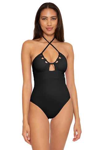 BLACK Candice Convertible Halter One Piece Swimsuit
