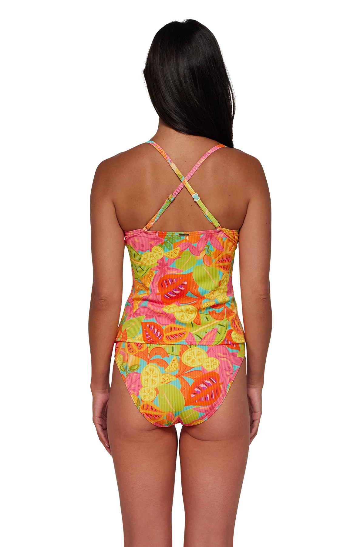 CITRUS GROVE SANDBAR RIB Simone Convertible Strap Tankini Top image number 2