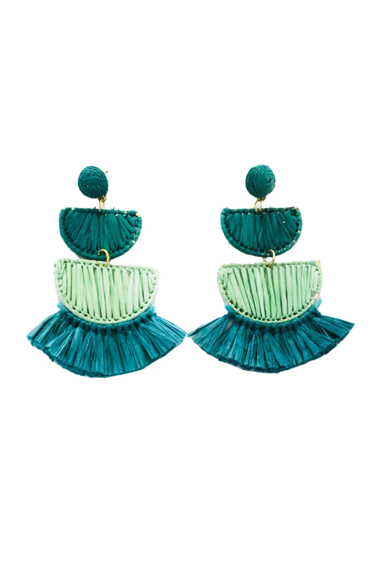MIX TEAL Raffia Wrap Earrings image number 1